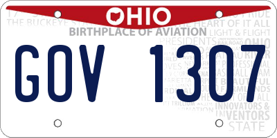 OH license plate GOV1307