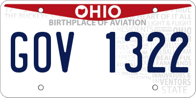 OH license plate GOV1322