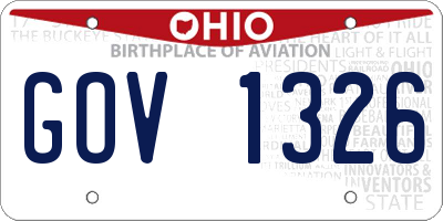 OH license plate GOV1326