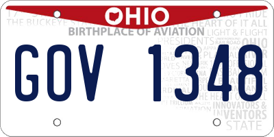 OH license plate GOV1348