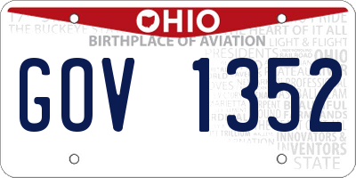 OH license plate GOV1352
