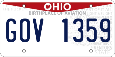 OH license plate GOV1359