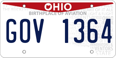 OH license plate GOV1364