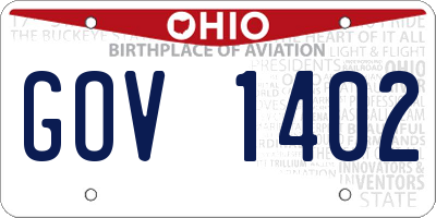 OH license plate GOV1402