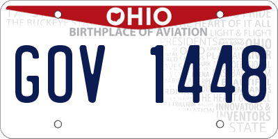 OH license plate GOV1448