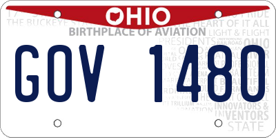 OH license plate GOV1480