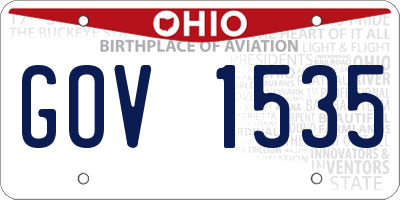 OH license plate GOV1535