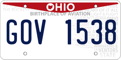 OH license plate GOV1538