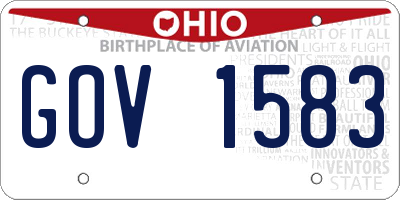 OH license plate GOV1583