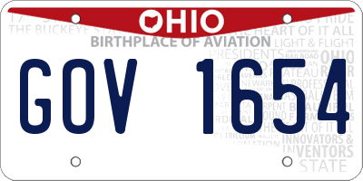 OH license plate GOV1654