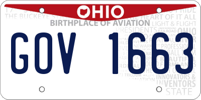 OH license plate GOV1663