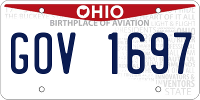 OH license plate GOV1697