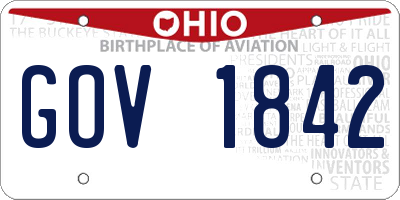 OH license plate GOV1842