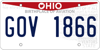 OH license plate GOV1866