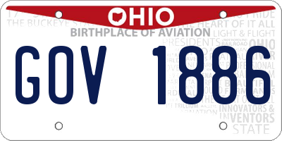 OH license plate GOV1886