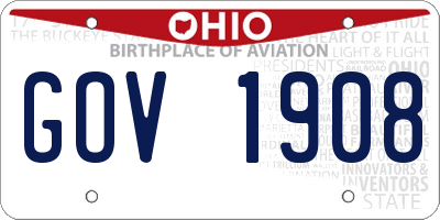 OH license plate GOV1908