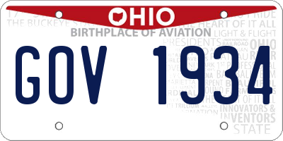 OH license plate GOV1934