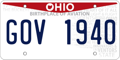 OH license plate GOV1940
