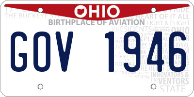 OH license plate GOV1946