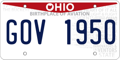 OH license plate GOV1950