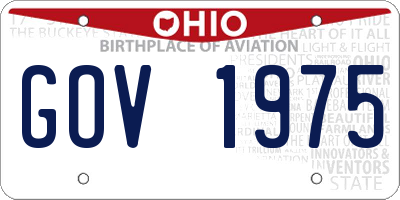 OH license plate GOV1975