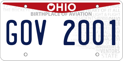 OH license plate GOV2001