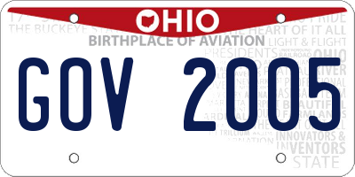 OH license plate GOV2005
