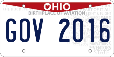 OH license plate GOV2016