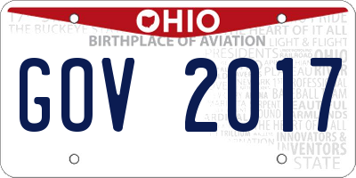 OH license plate GOV2017