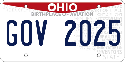 OH license plate GOV2025