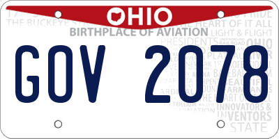 OH license plate GOV2078