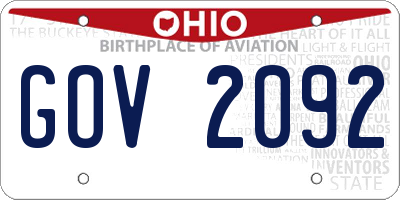 OH license plate GOV2092