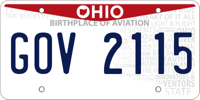 OH license plate GOV2115