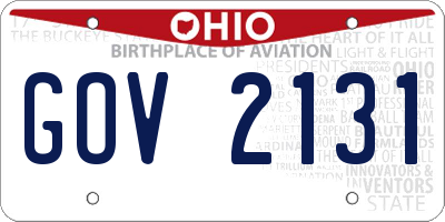 OH license plate GOV2131