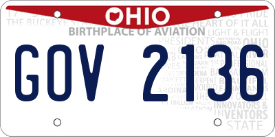 OH license plate GOV2136