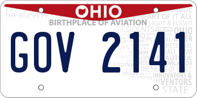 OH license plate GOV2141