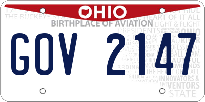 OH license plate GOV2147