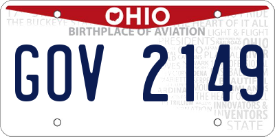 OH license plate GOV2149