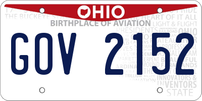 OH license plate GOV2152