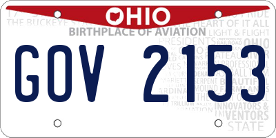 OH license plate GOV2153