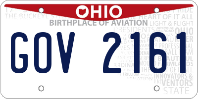 OH license plate GOV2161