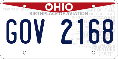 OH license plate GOV2168