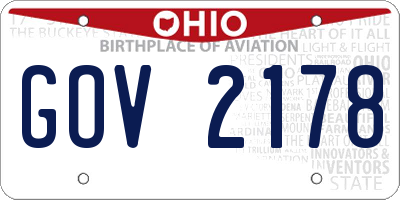 OH license plate GOV2178