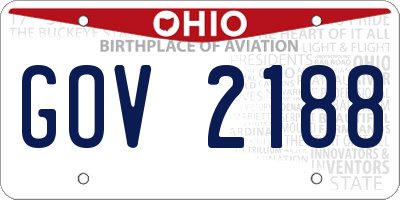 OH license plate GOV2188