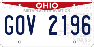 OH license plate GOV2196