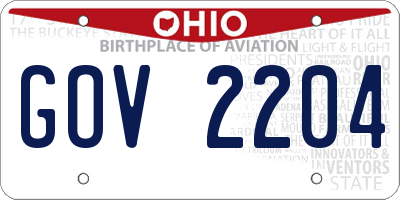 OH license plate GOV2204