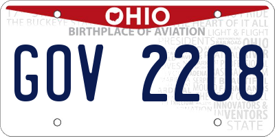 OH license plate GOV2208