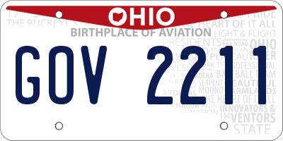 OH license plate GOV2211