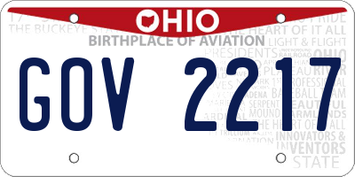 OH license plate GOV2217