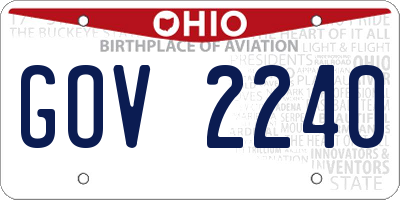 OH license plate GOV2240